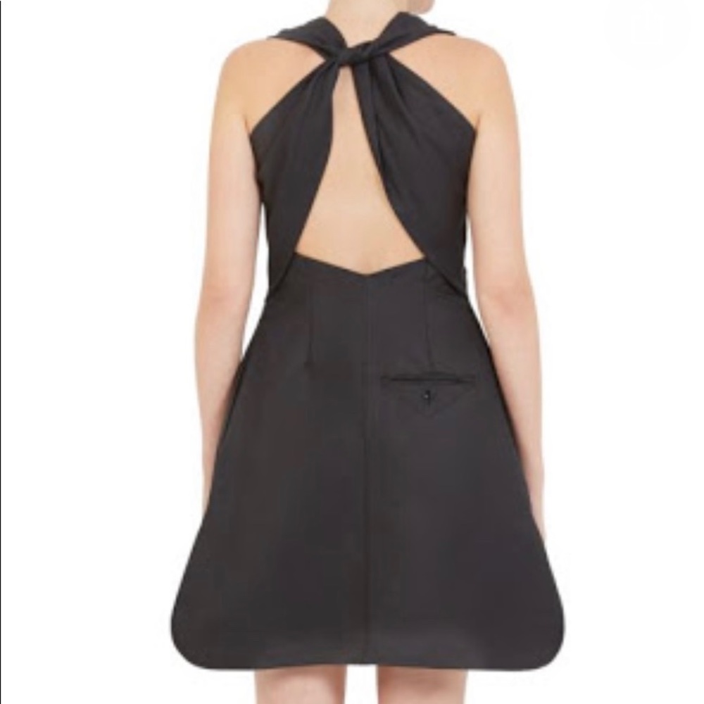 Twist Open Back Black Dress
